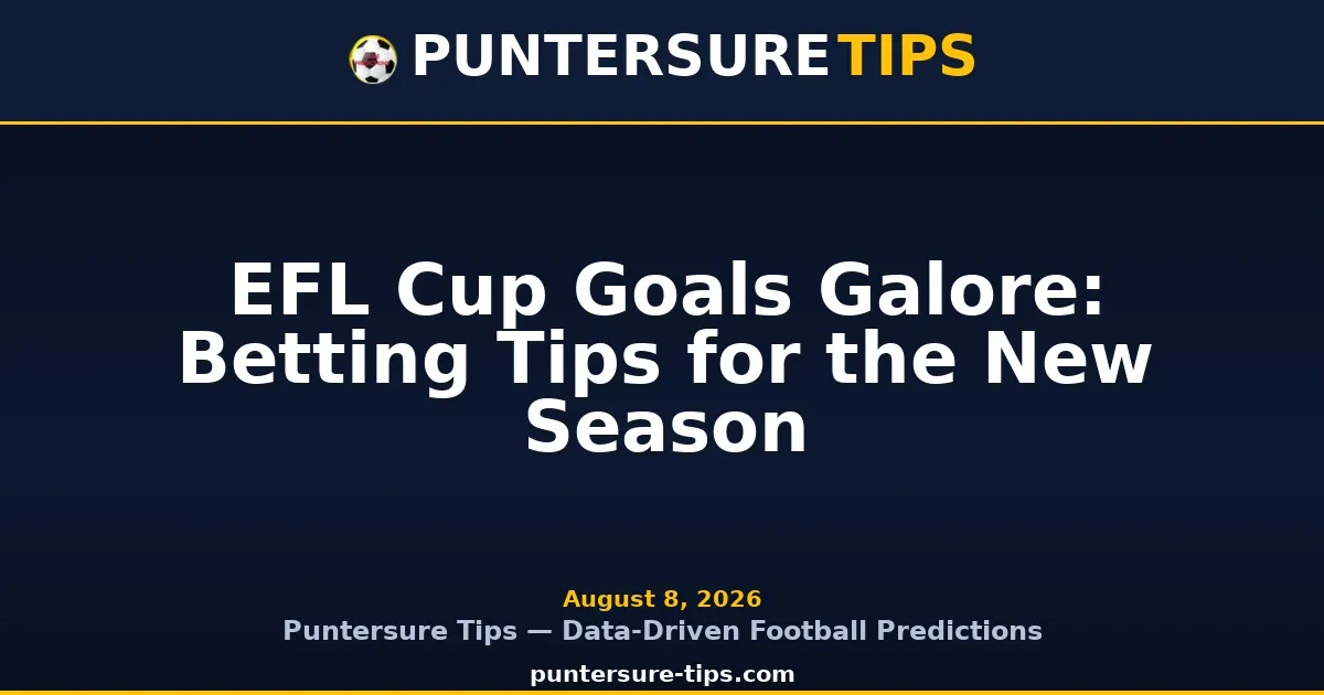 EFL Cup goals betting tips