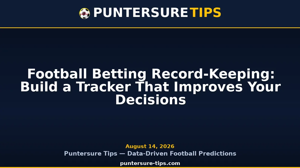 Football Betting Record-Keeping: Build a Tracker That Improves Your Decisions - Puntersure Tips Guide