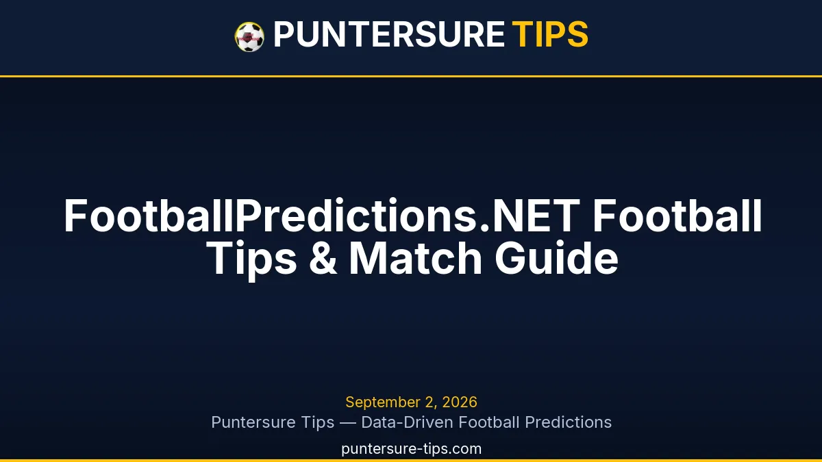 FootballPredictions.NET Football Tips & Match Guide with a football, tactical pitch and analysis graphics