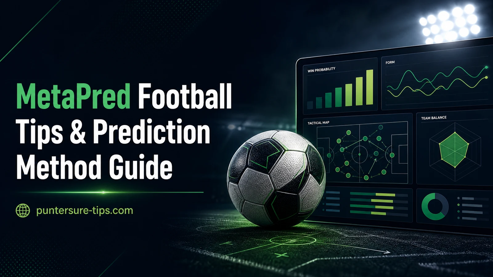 MetaPred Football Tips & Prediction Method Guide editorial football analytics graphic