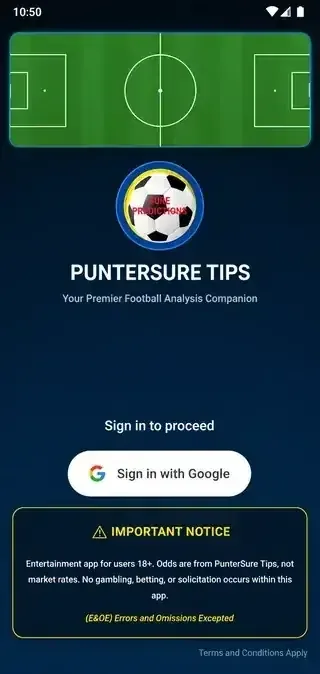 Puntersure Tips Android app splash screen